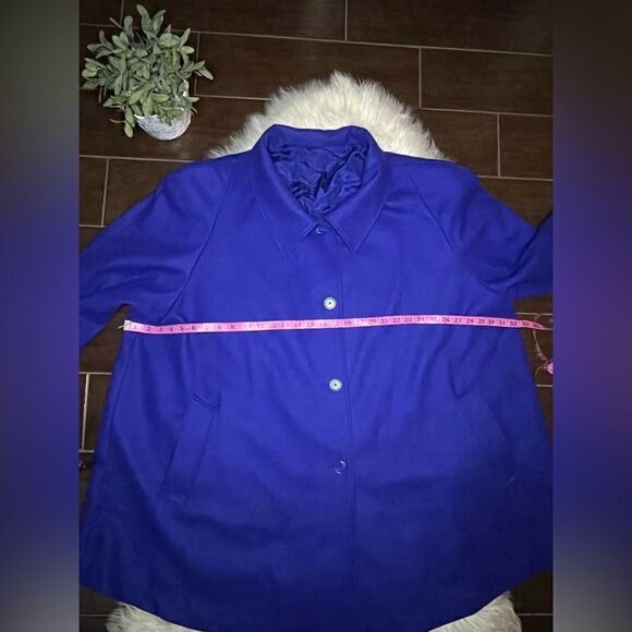 Chelsea Studio Royal Blue Reversible wool/silk blend pea coat sz 32W - Picture 6 of 7